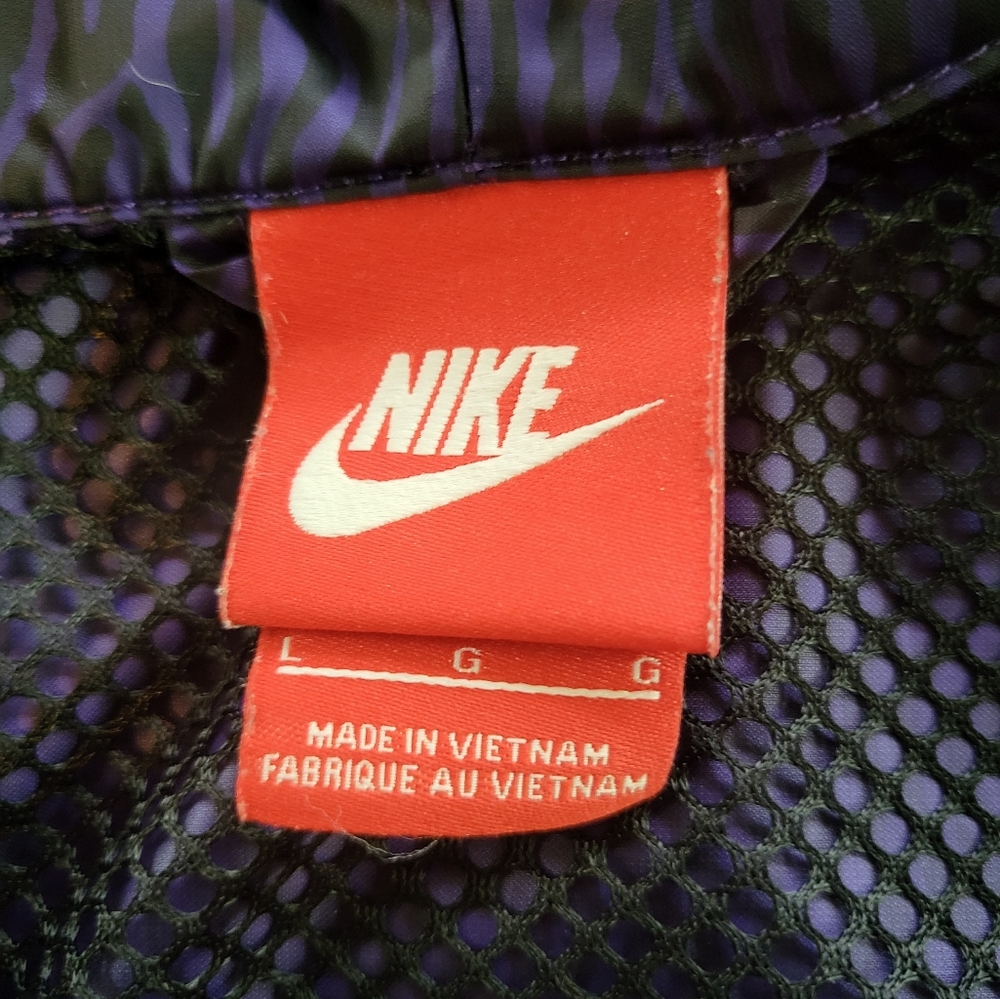 Nike Women's Purple Tiger Print Zip Up Windbreaker Jacket Size Large - Picture 5 of 7